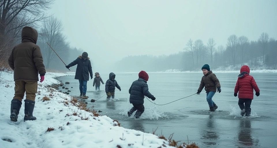 zdjęcie: Zamarznięte akweny grożą śmiercią. Jak bezpiecznie reagować? / TM/ przykładowa ilustracja