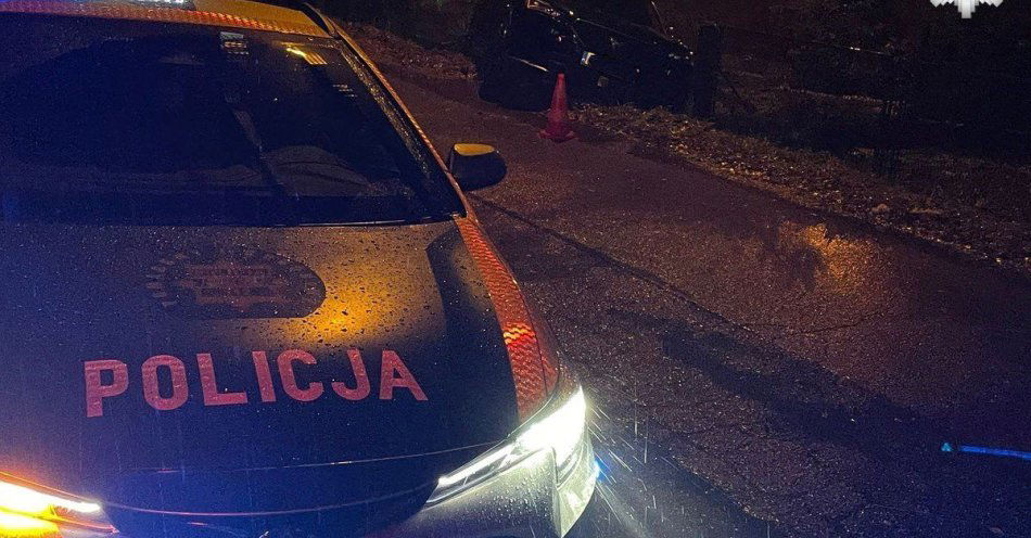 zdjęcie: Nietrzeźwa kierująca wpadła do rowu po zderzeniu z latarnią / fot. KMP w Mysłowicach