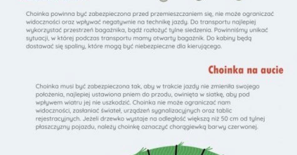 zdjęcie: Jak bezpiecznie przewieźć choinkę? Poradnik kierowcy / fot. KPP w Kętrzynie