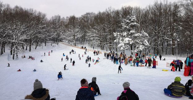 Sypnęło śniegiem - tor saneczkowy w Parku Kościuszki gotowy na sezon zimowy