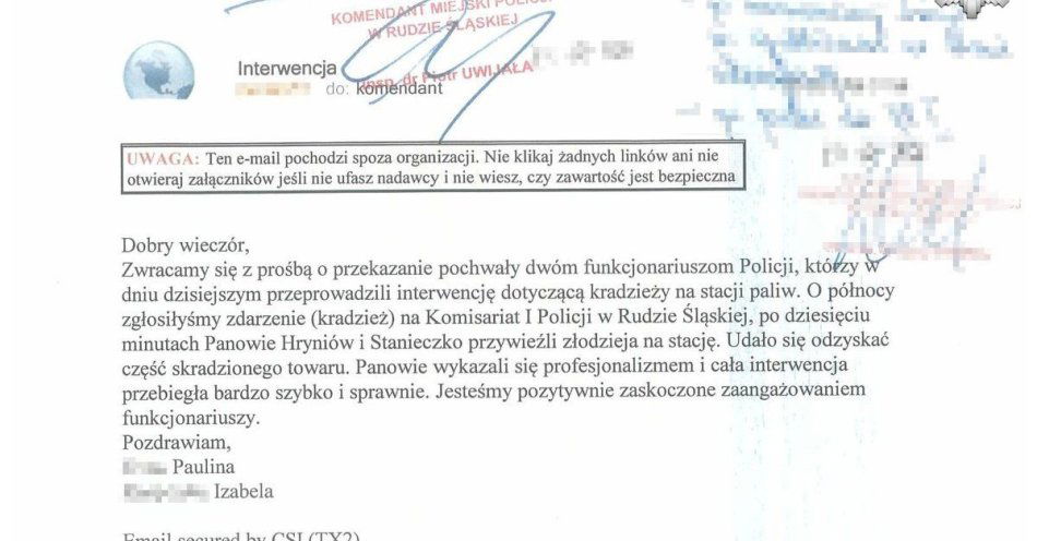 zdjęcie: Szybka interwencja policji na stacji paliw w Rudzie Śląskiej / fot. KMP w Rudzie Śląskiej