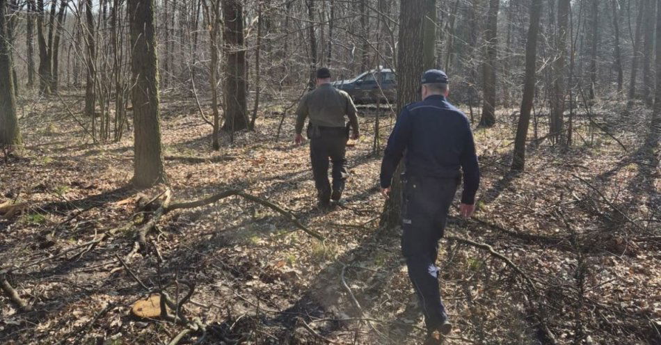 zdjęcie: Patrole policji i straży leśnej chronią lasy w Gołąbkach / fot. KPP Mogilno