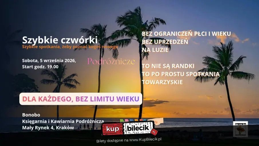zdjęcie: Wrześniowe Szybkie Czwórki - nowe początki, nowe rozmowy, nowe historie / kupbilecik24.pl / Wrześniowe Szybkie Czwórki - nowe początki, nowe rozmowy, nowe historie