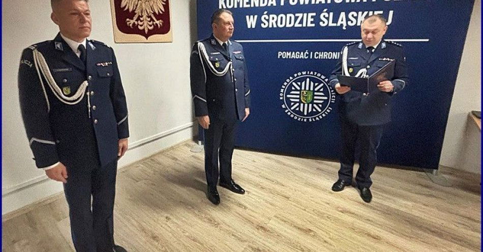 zdjęcie: Nowy I Zastępca Komendanta Policji w Środzie Śląskiej / fot. KPP w Środzie Śląskiej
