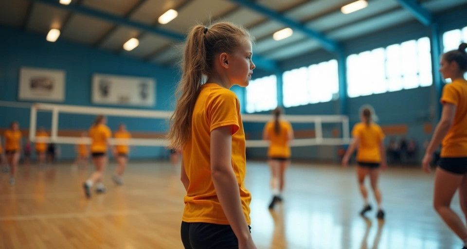 zdjęcie: MKS Sudety Kamienna Góra - siatkarska tradycja z 1979 roku / Młode siatkarki podczas treningu na hali sportowej /TMAI