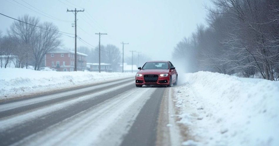 zdjęcie: Śliska nawierzchnia grozi wypadkami. Kierowco zachowaj ostrożność / TM/ przykładowa ilustracja