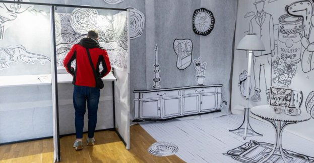 W podpoznańskim Czerwonaku lokal wyborczy to w tym roku czarno-biała kolorowanka