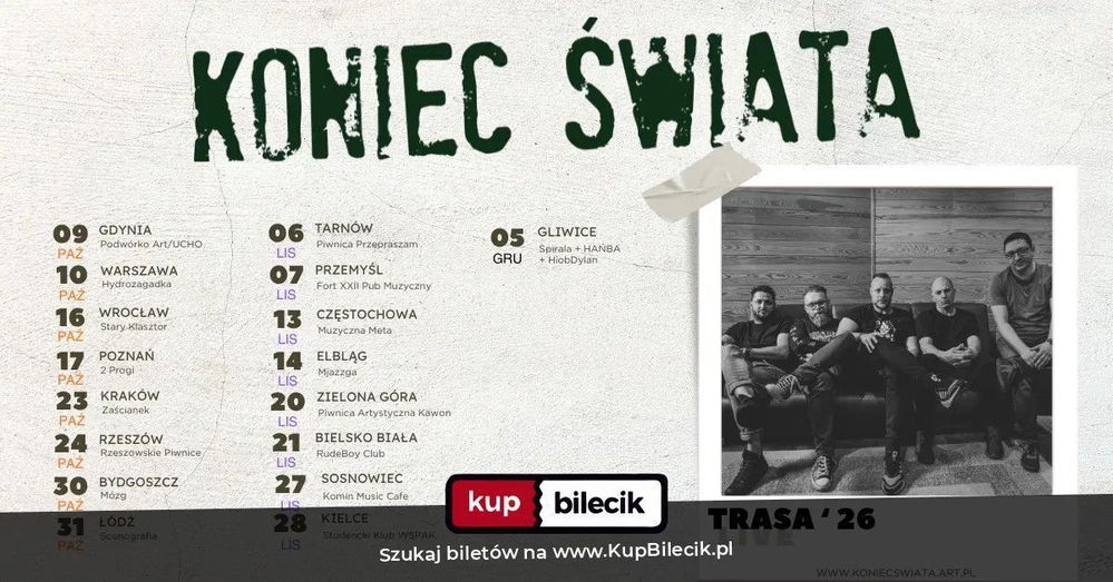zdjęcie: Koniec Świata + BIAZ NAZVY (:B:N:) / kupbilecik24.pl / Koniec Świata + BIAZ NAZVY (:B:N:)