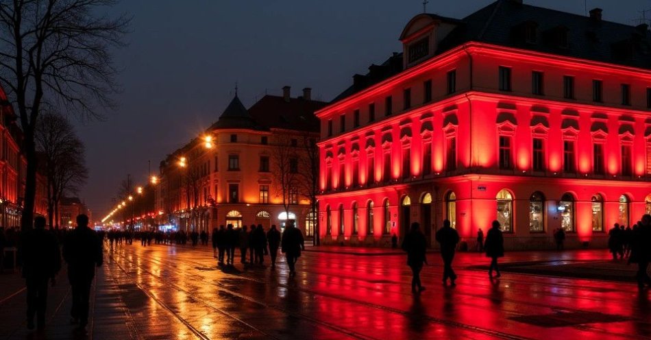 zdjęcie: Wrocław: komisariaty podświetlone na czerwono przeciw przemocy / TM/ przykładowa ilustracja