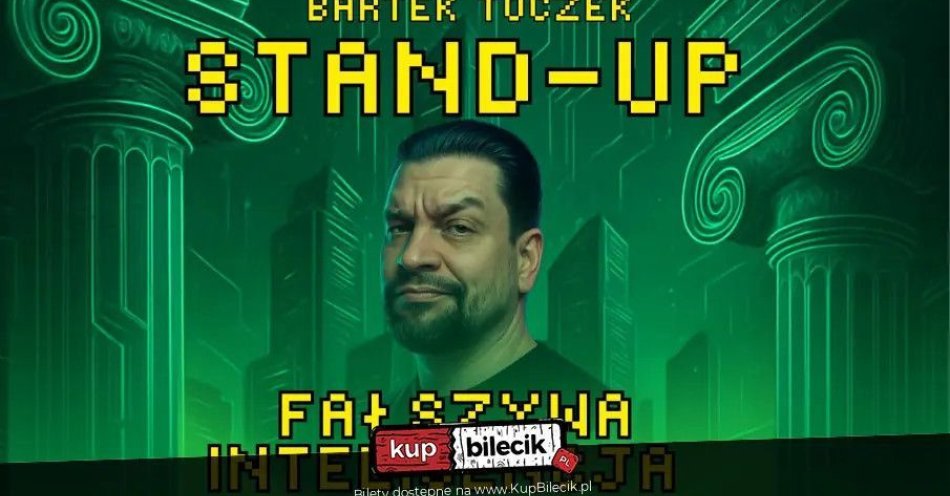 zdjęcie: Bartek Toczek w programie Fałszywa Inteligencja / kupbilecik24.pl / Bartek Toczek w programie Fałszywa Inteligencja