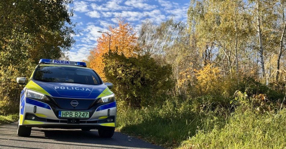 zdjęcie: Jesień na drogach czas na ostrożność i odblaski / fot. KPP w Strzelinie radiowóz