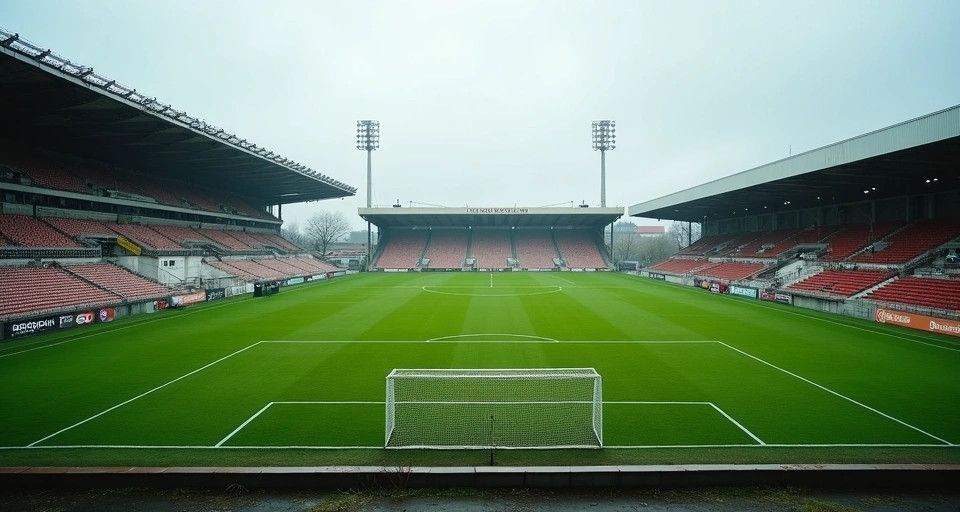 zdjęcie: KS Stal Łańcut - blisko 100 lat futbolu w sercu Podkarpacia / Boisko sportowe w stylu lokalnym, zalesione tło, zadymiona atmosfera poranka /TMAI