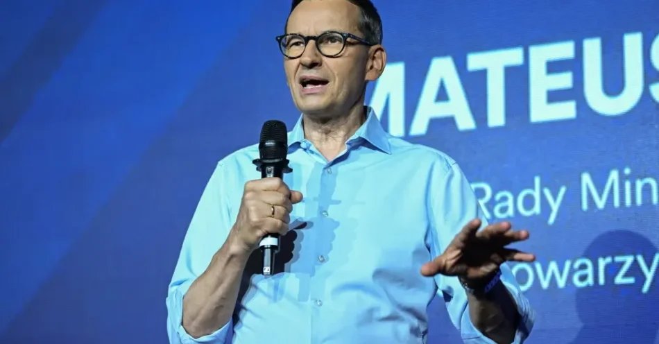 zdjęcie: Rozwój Plus zapowiada blisko 400 spotkań i prace nad programem dla Polski / Warszawa, 04.09.2026. Były szef rządu, przewodniczący KP Rozwój Plus Mateusz Morawiecki przemawia podczas spotkania