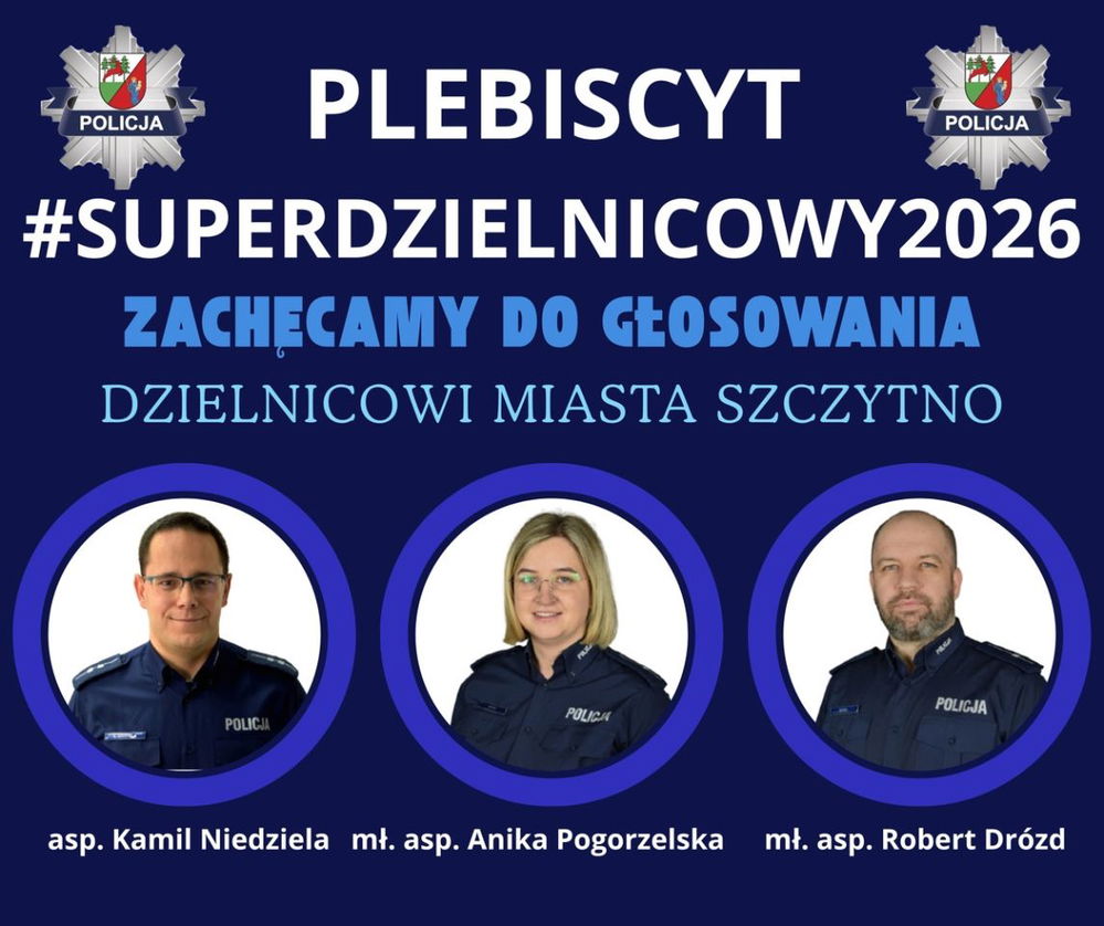 zdjęcie: Wybierz Super Dzielnicowego 2026 z powiatu szczycieńskiego / fot. KPP w Szczytnie
