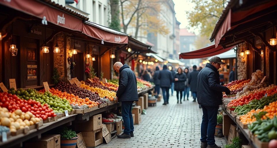 zdjęcie: Targowisko Miejskie w Tychach czeka przebudowa. Pierwszy etap już wkrótce / Tradycyjny polski targ miejski z drewnianymi straganami /TMAI