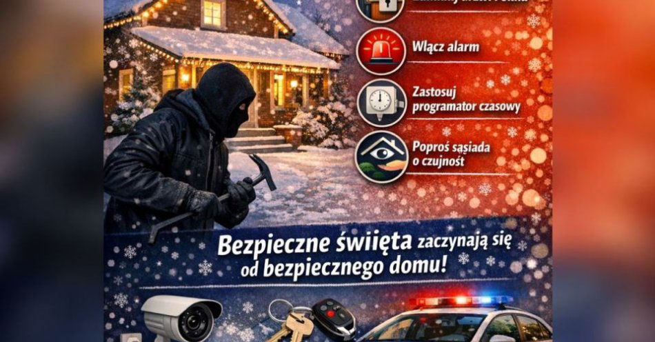 zdjęcie: Wyjeżdżasz na święta? Sprawdź zabezpieczenia mieszkania / fot. KMP w Łodzi