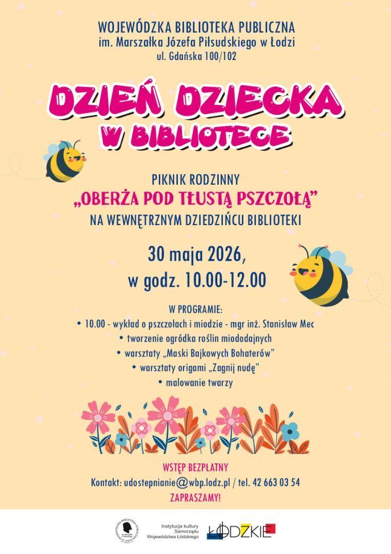 zdjęcie: Wojewódzka Biblioteka Publiczna im. Marszałka Józefa Piłsudskiego w Łodzi zaprasza do wspólnego świętowania Dnia Dziecka / fot. nadesłane