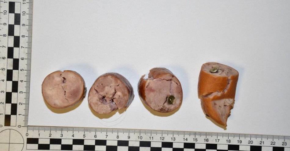 zdjęcie: Zarzut po rozsypaniu kiełbasy z metalem na Tysiąclecia / fot. KPP w Stargardzie