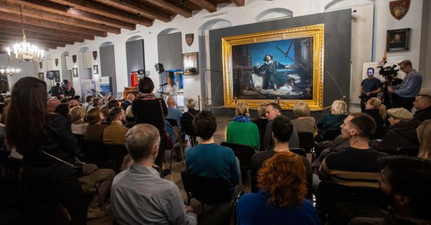 Obraz Matejki "Astronom Kopernik, czyli rozmowa z Bogiem" zaprezentowany podczas Energa Camerimage Festiwal