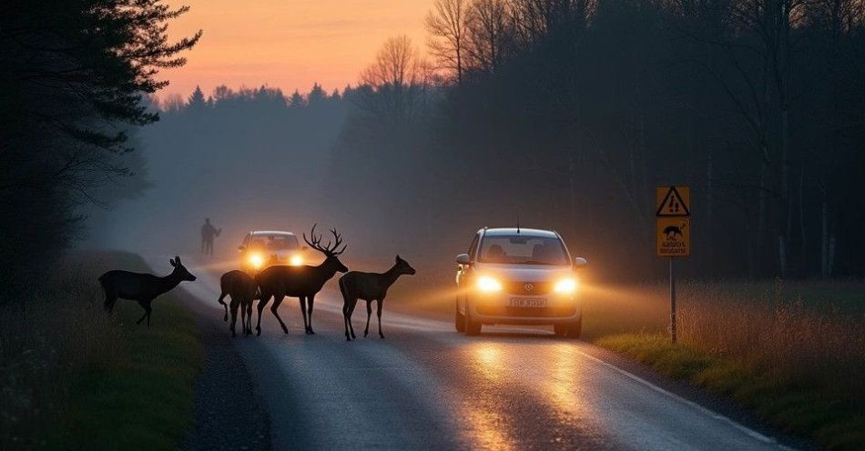 zdjęcie: Uwaga kierowcy: zwierzęta leśne i śliska nawierzchnia / TM/ przykładowa ilustracja