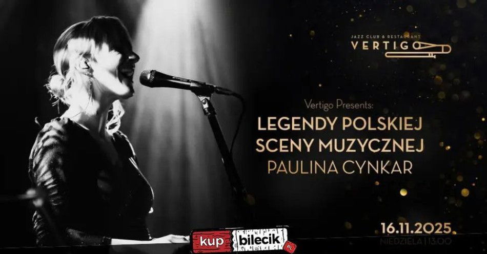 zdjęcie: Vertigo Presents: Legendy Polskiej Sceny Muzycznej - Paulina Cynkar / kupbilecik24.pl / Vertigo Presents: Legendy Polskiej Sceny Muzycznej - Paulina Cynkar