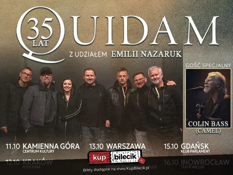 zdjęcie: Trasa jubileuszowa - 35 lat Quidam z udziałem Emilii Nazaruk. Gość specjalny Colin Bass (Camel) / kupbilecik24.pl / Trasa jubileuszowa - 35 lat Quidam z udziałem Emilii Nazaruk. Gość specjalny Colin Bass (Camel)