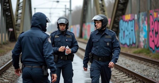 Nastolatek złapany na malowaniu graffiti przy torach w Ostrowie
