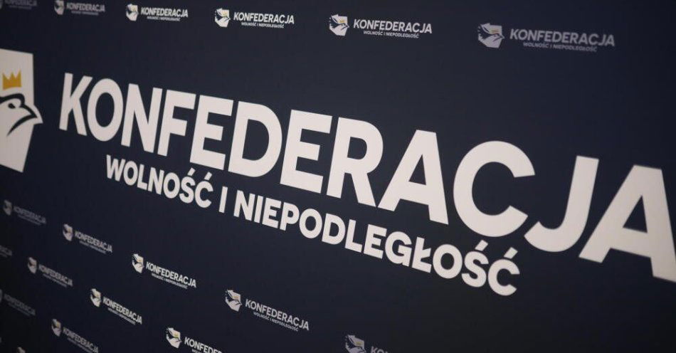 zdjęcie: SN oddalił skargę Konfederacji na decyzję PKW o odrzuceniu sprawozdania z wyborów do PE / Warszawa, 27.11.2023. Logo partii Konfederacja Wolność i Niepodległość, 27 bm. (ls/doro) PAP/Leszek Szymański