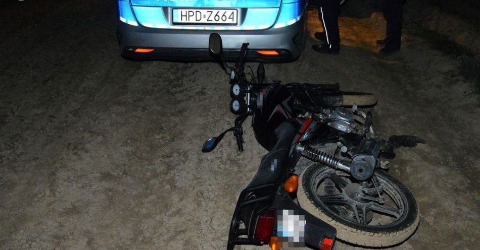 zdjęcie: 17-latek bez uprawnień uciekł przed policją i przewrócił się / fot. KMP Zamość