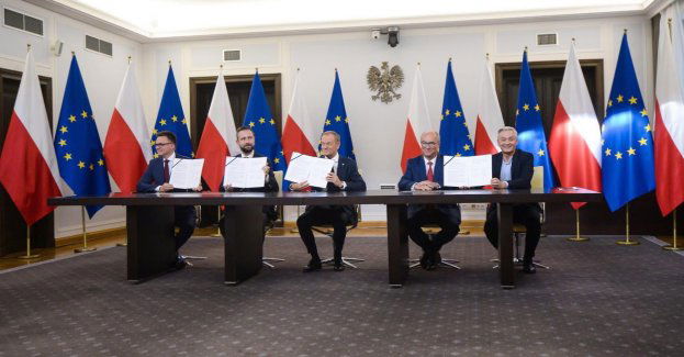 Liderzy Koalicji Obywatelskiej, PSL, Polski 2050  i Nowej Lewicy parafowali umowę koalicyjną