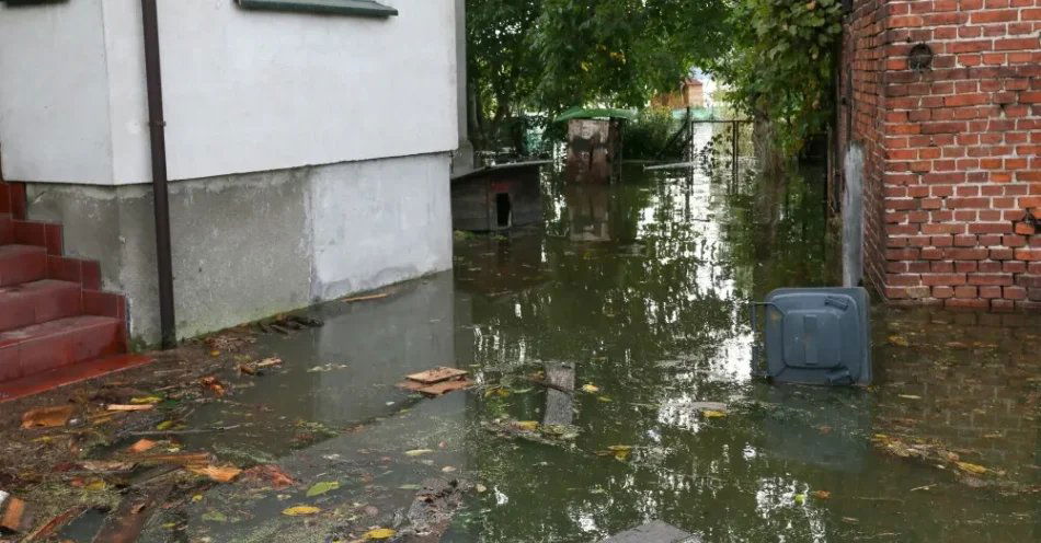 zdjęcie: Rzecznik PSP: trudno jest przewidzieć powodzie błyskawiczne, dlatego trzeba zabezpieczyć domy / Osiecznica (woj. lubuskie), 24.09.2024. Dynamiczna sytuacja powodziowa. Wysoki stan wody w rzece Kwisa w miejscowości Osiecznica, 24 bm. Fala kulminacyjna przepływa przez województwo lubuskie. (aldg) PAP/Lech Muszyński