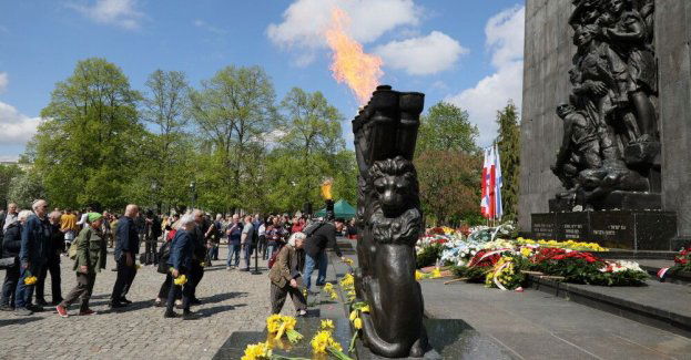 Uroczystości przy pomniku Bohaterów Getta Warszawskiego