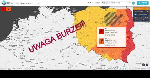 Ostrzegamy przed niebezpiecznymi zjawiskami meteorologicznymi!