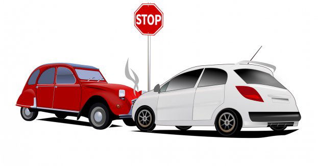 Kolizja z udziałem dwóch aut