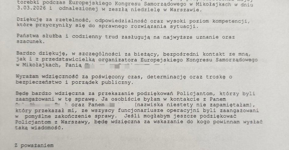 zdjęcie: Podziękowania dla mrągowskich kryminalnych za skuteczną akcję / fot. KPP w Mrągowie