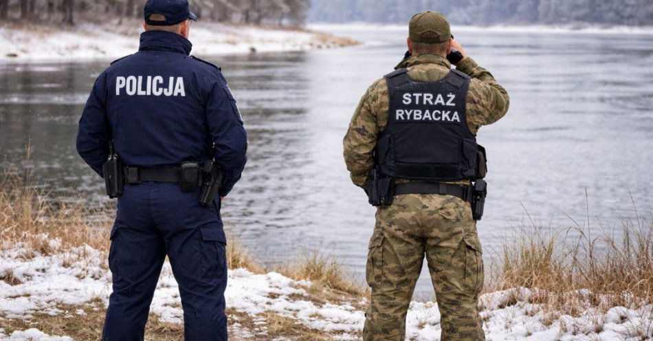 zdjęcie: Patrole przy akwenach Łączan: Policja i Straż Rybacka / fot. KMP w Wadowicach