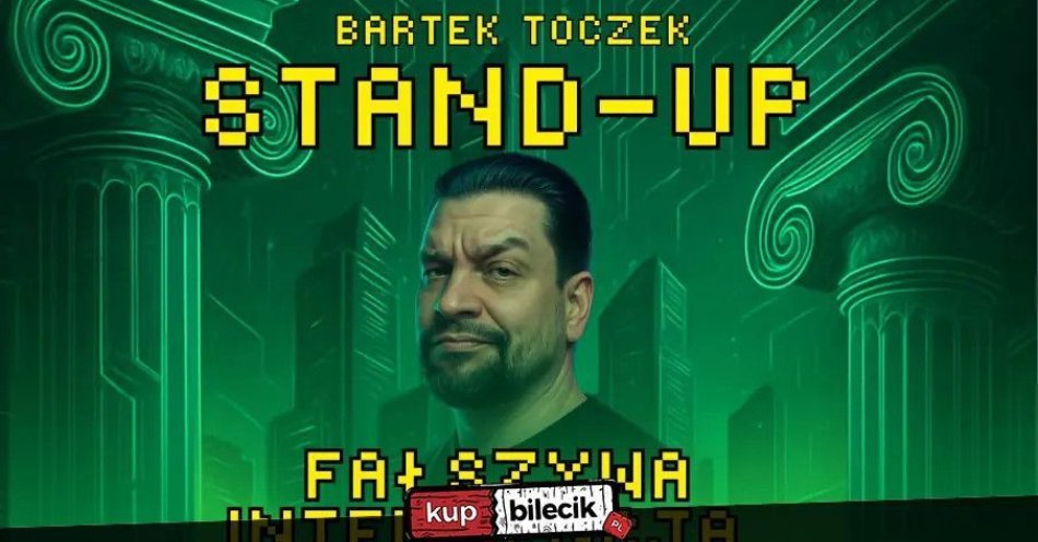 zdjęcie: Bartek Toczek w programie Fałszywa Inteligencja / kupbilecik24.pl / Bartek Toczek w programie Fałszywa Inteligencja