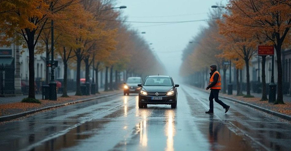 zdjęcie: Jesienne zagrożenia na drogach powiatu mikołowskiego / TM/ przykładowa ilustracja