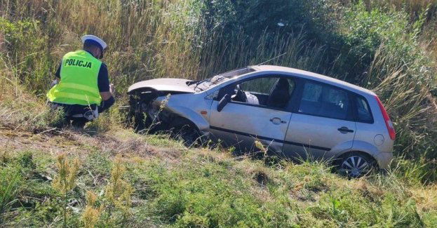 Wypadek na wale przeciwpowodziowym w Uniejowie