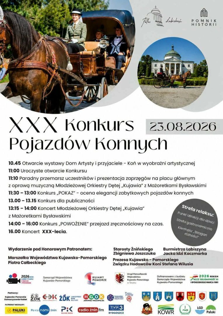 zdjęcie: Jubileuszowy Konkurs Pojazdów Konnych w Lubostroniu / fot. Pałac Lubostroń