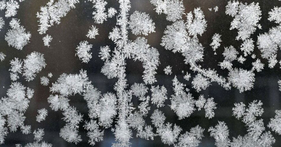 zdjęcie: Synoptyk IMGW: święta będą mroźne, a w Wigilię na południu możliwy śnieg / Przemyśl, 18.02.2025. Szron na szybie przystanku w mroźny poranek w Przemyślu, 18 bm. (ad) PAP/Darek Delmanowicz