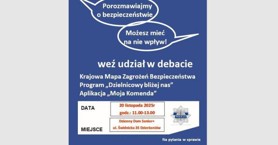 zdjęcie: Debata o bezpieczeństwie seniorów w Dzierżoniowie / fot. KPP w Dzierżonowie