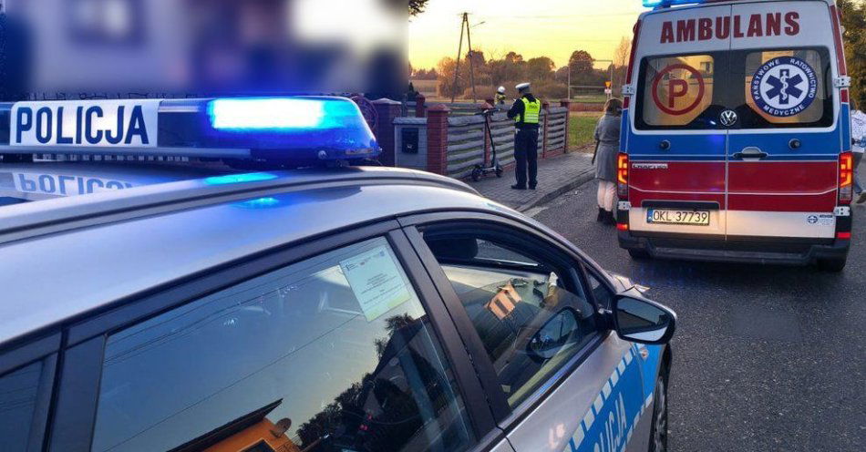 zdjęcie: Czternastolatka ciężko ranna po upadku z hulajnogi w Wójcinie / fot. KPP w Wieruszowie