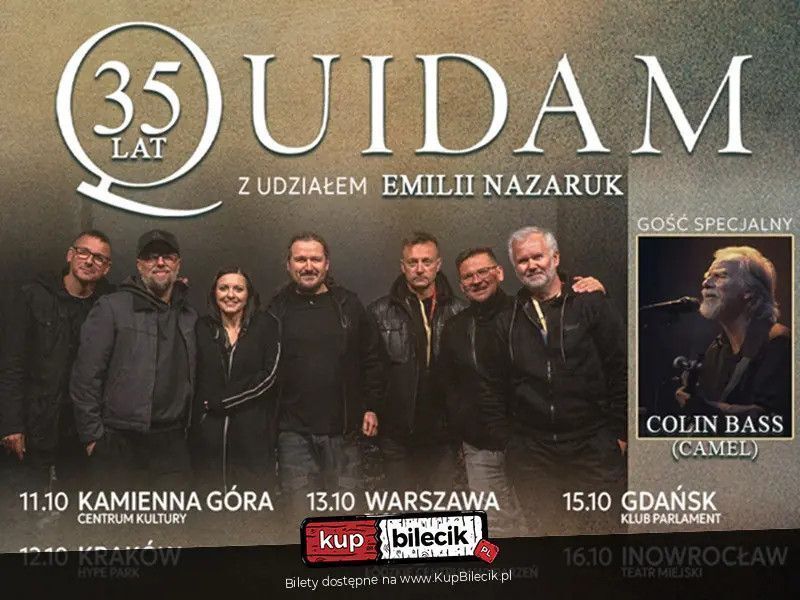 zdjęcie: Trasa jubileuszowa - 35 lat Quidam z udziałem Emilii Nazaruk. Gość specjalny Colin Bass (Camel) / kupbilecik24.pl / Trasa jubileuszowa - 35 lat Quidam z udziałem Emilii Nazaruk. Gość specjalny Colin Bass (Camel)