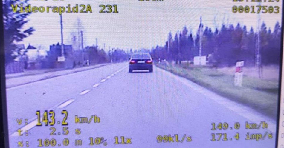 zdjęcie: 143 km/h w obszarze zabudowanym. Młody kierowca stracił prawo jazdy / fot. KPP Staszów