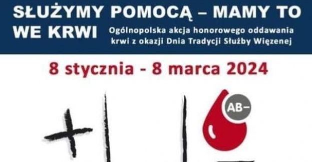 Służymy pomocą – mamy to we krwi. Ogólnopolska akcja honorowego oddawania krwi z okazji Dnia Tradycji Służby Więziennej