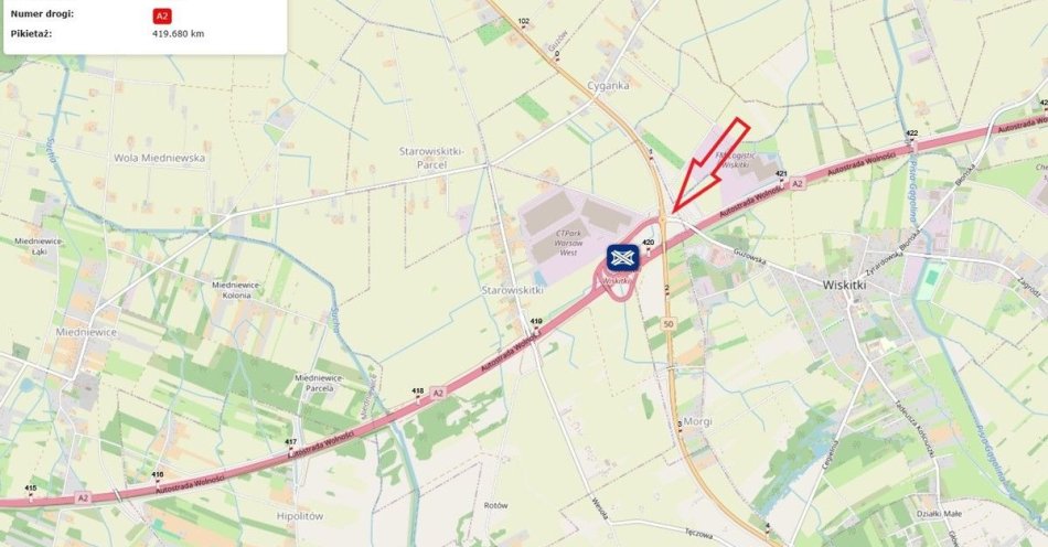 zdjęcie: Protest rolników w Wiskitkach. Utrudnienia na DK50 / fot. KPP w Żurominie