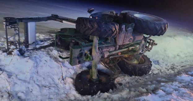 Pijany traktorzysta wjechał do rowu