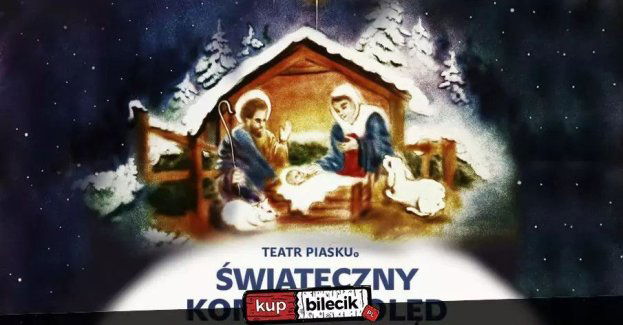 Bożonarodzeniowa historia malowana piaskiem w połączeniu z grą na harfie i śpiewem kolęd