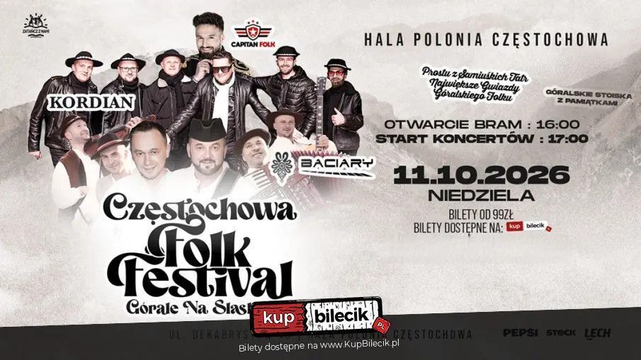 zdjęcie: Folk Festival Częstochowa Baciary/ Capitan Folk/ Kordian / kupbilecik24.pl / Folk Festival Częstochowa Baciary/ Capitan Folk/ Kordian